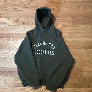 Fear of God Essentials Olive Hoodie